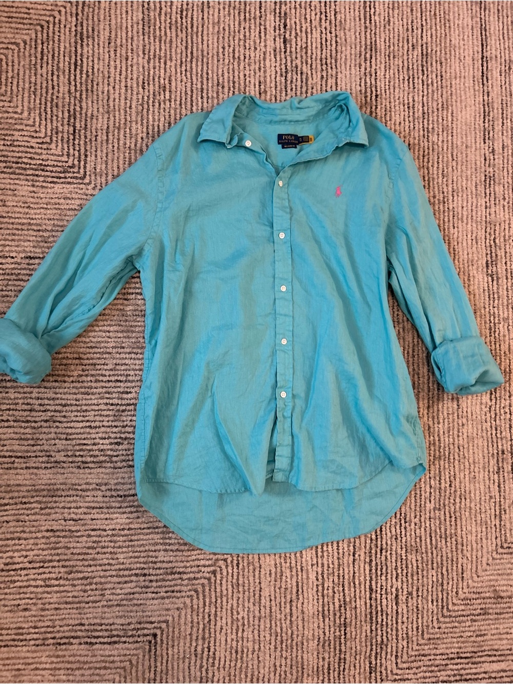 Polo Ralph Lauren Button-Up Shirt in Aqua Blue Mens Size XL Coastal